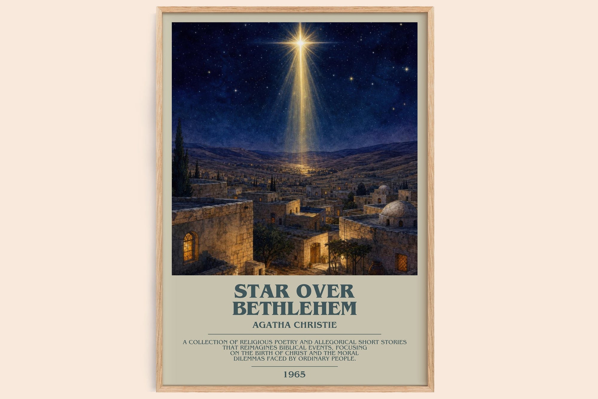 Star Over Bethlehem bookish book poster by Agatha Christie – framed literary art print