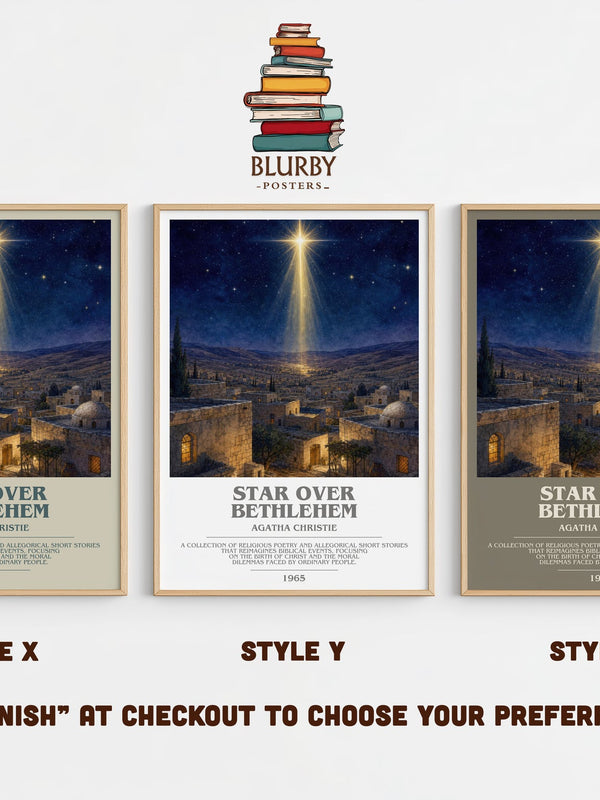 Star Over Bethlehem bookish print in frame leaning in hallway – poetry wall art