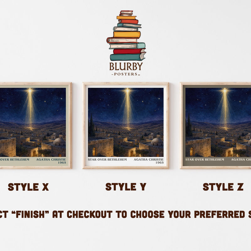 Star Over Bethlehem literary print in frame leaning in hallway – poetry wall art