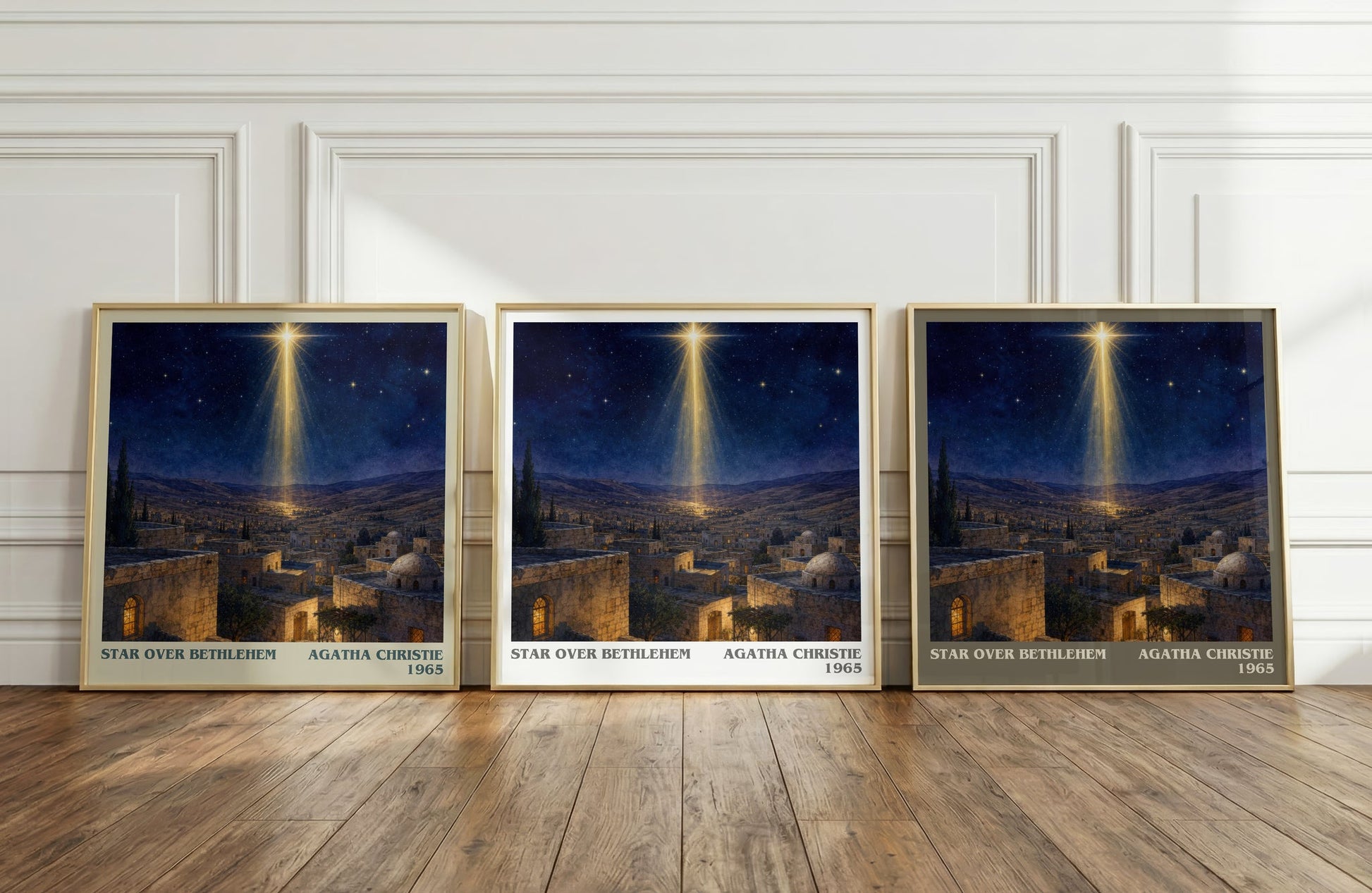 Star Over Bethlehem literary art print colour and style options – Agatha Christie book art