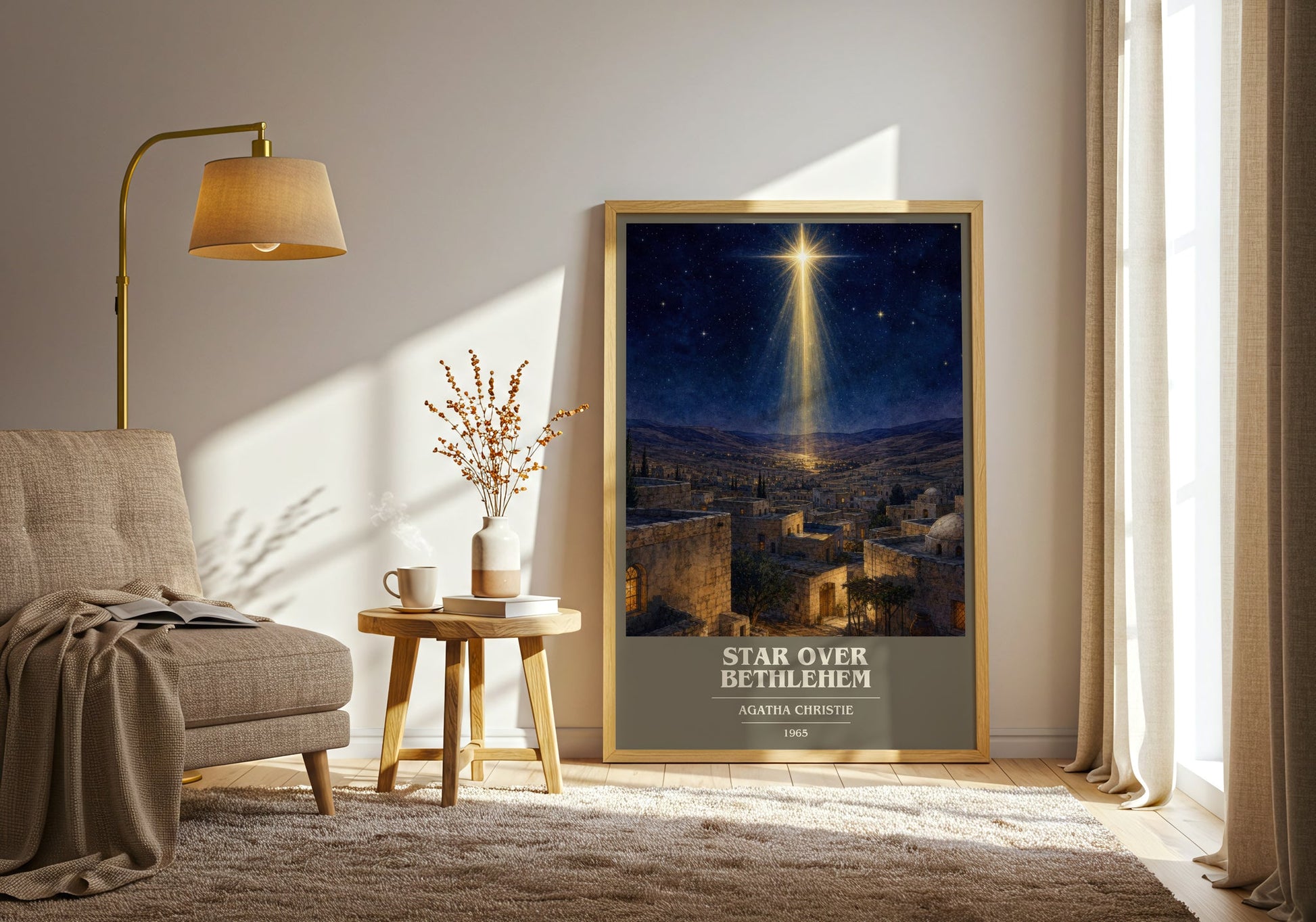 Star Over Bethlehem book cover print on bookshelf – Agatha Christie fan gift