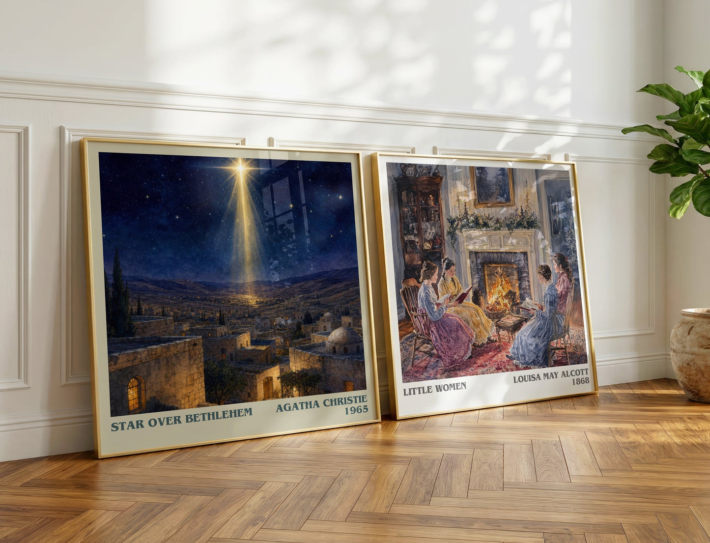 Star Over Bethlehem literary print on bookshelf – Agatha Christie fan gift