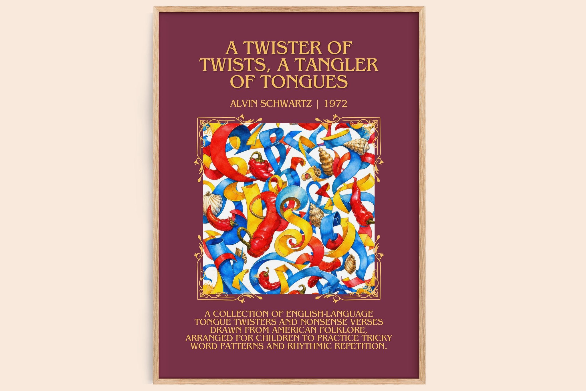 Twister Of Twists, A Tangler Of Tongues Minimalist Book Poster by Alvin Schwartz
