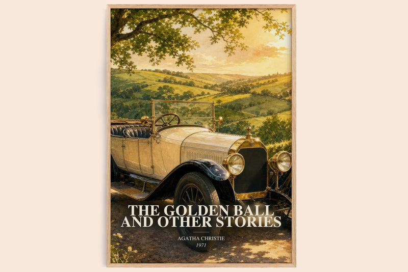 The Golden Ball And Other Stories watercolour book poster by Agatha Christie – framed literary art print