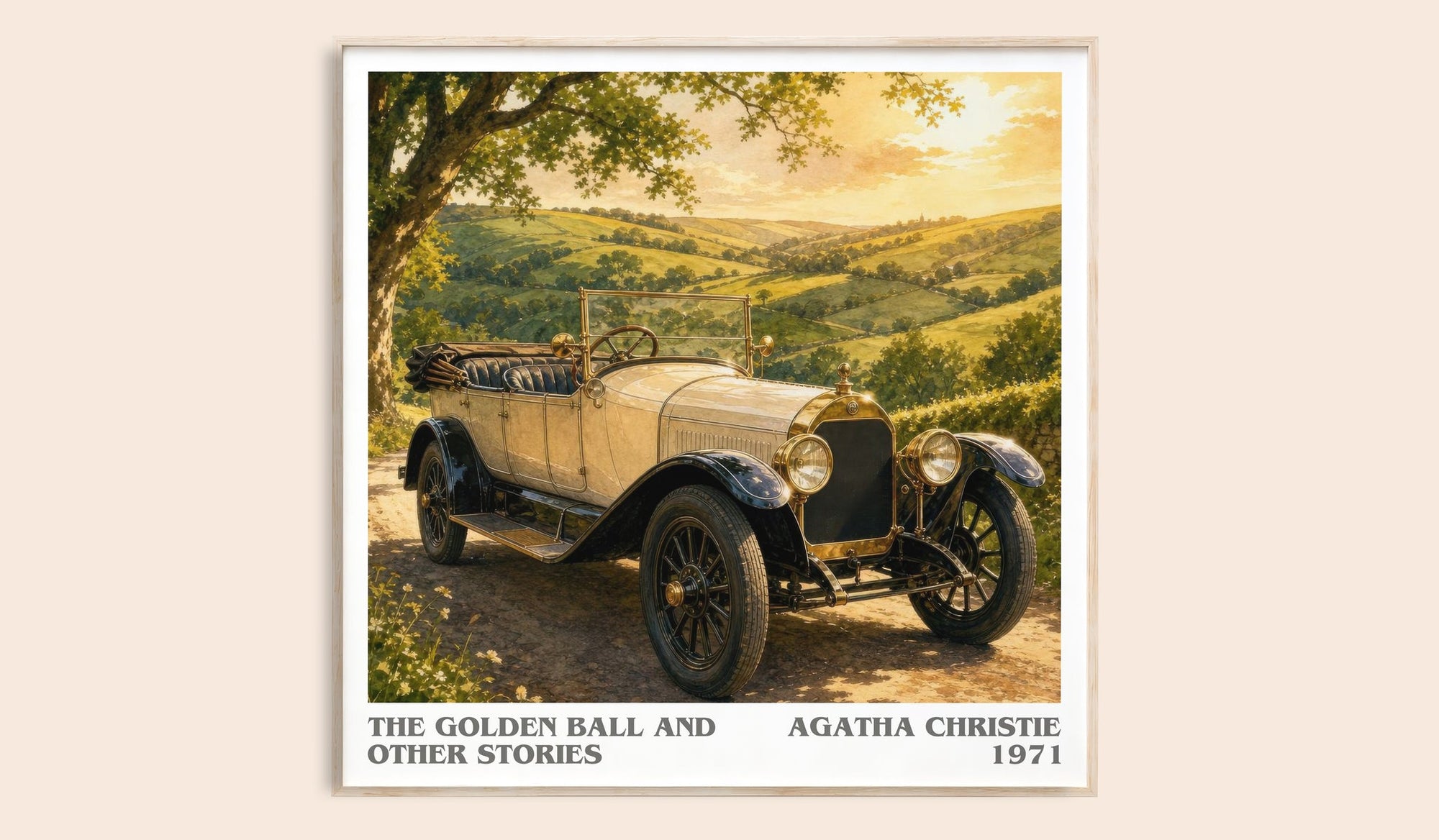 The Golden Ball And Other Stories literary book poster by Agatha Christie – framed literary art print