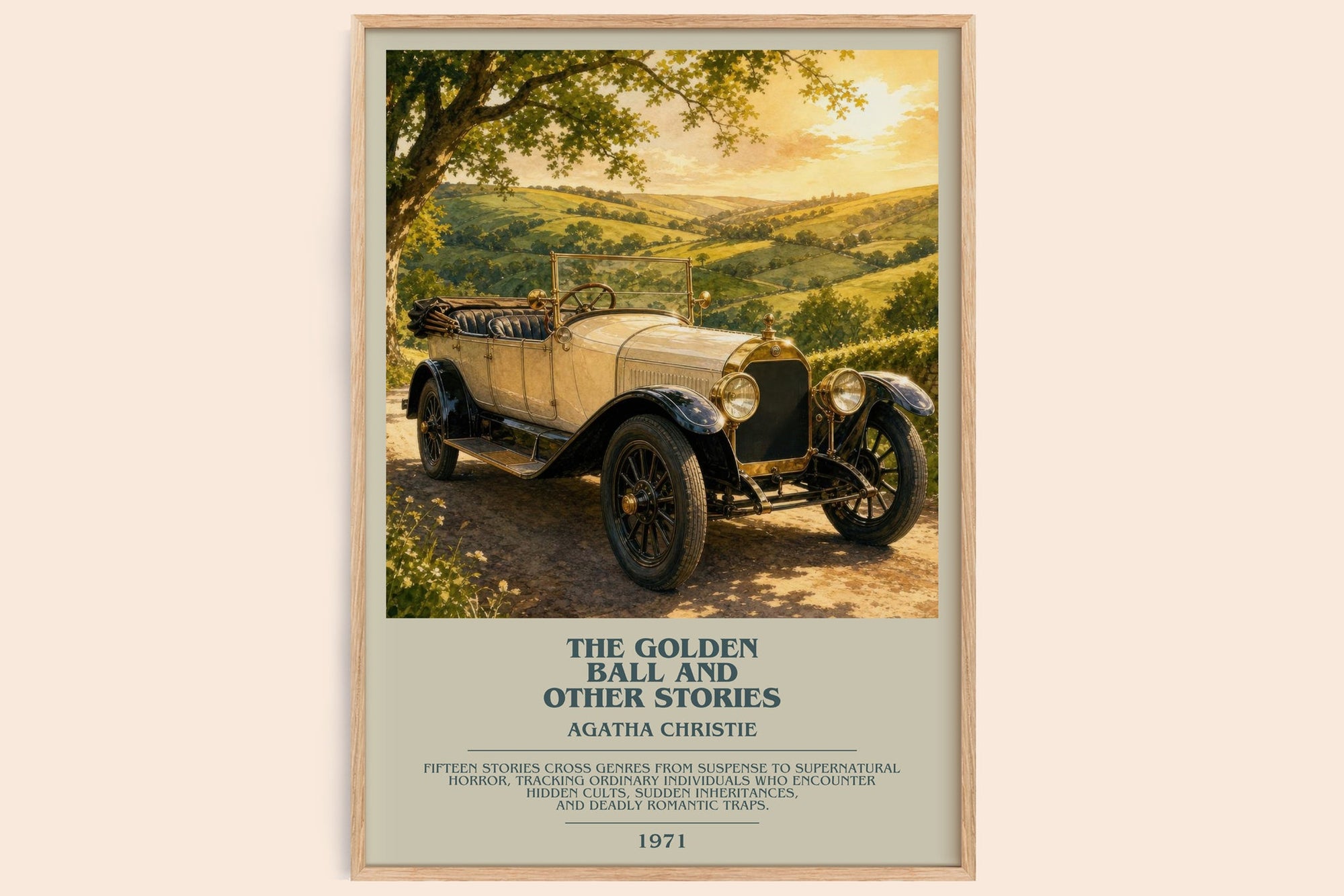 The Golden Ball And Other Stories bookish book poster by Agatha Christie – framed literary art print
