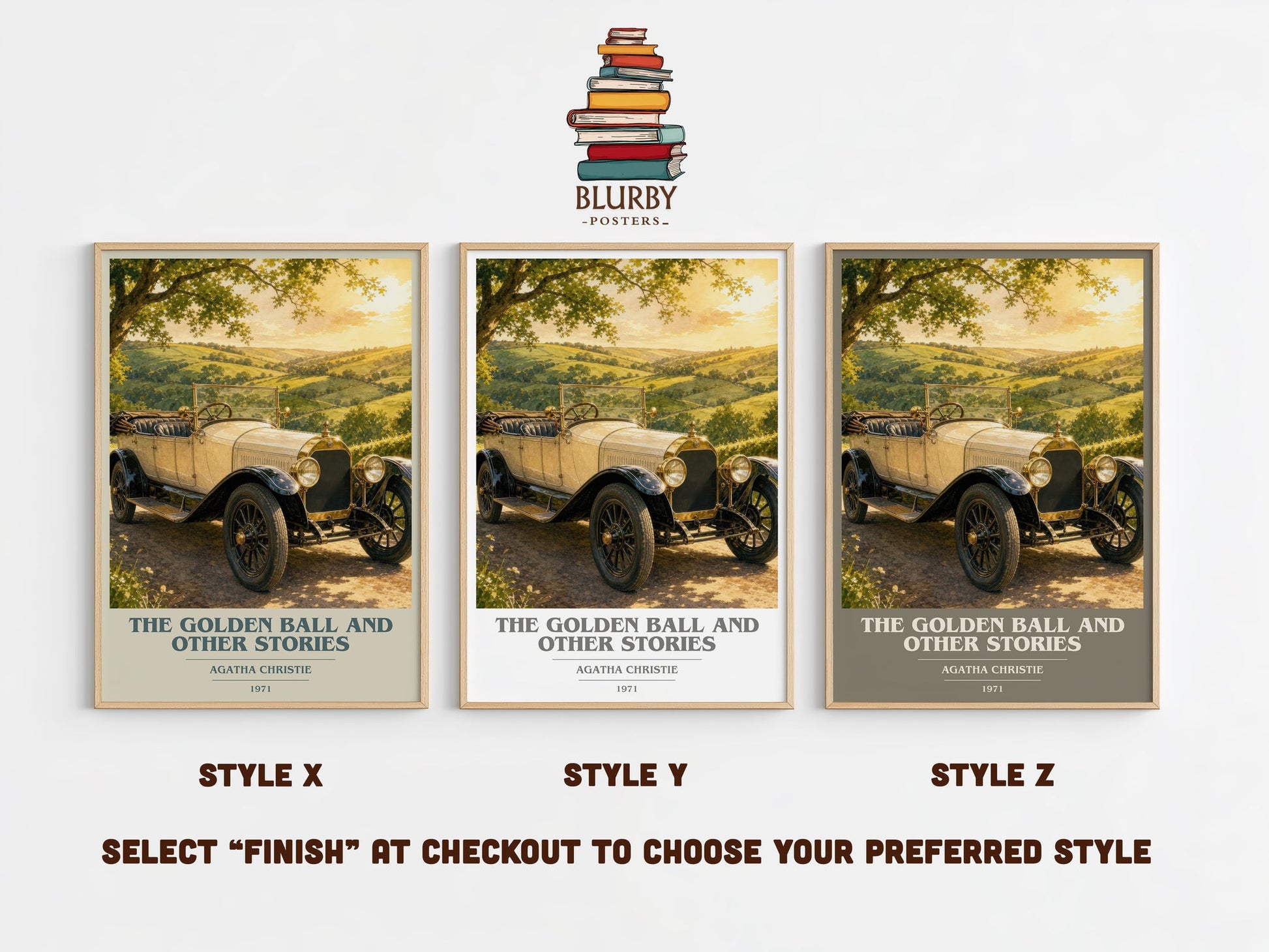 The Golden Ball And Other Stories book cover print in frame leaning in hallway – mystery wall art