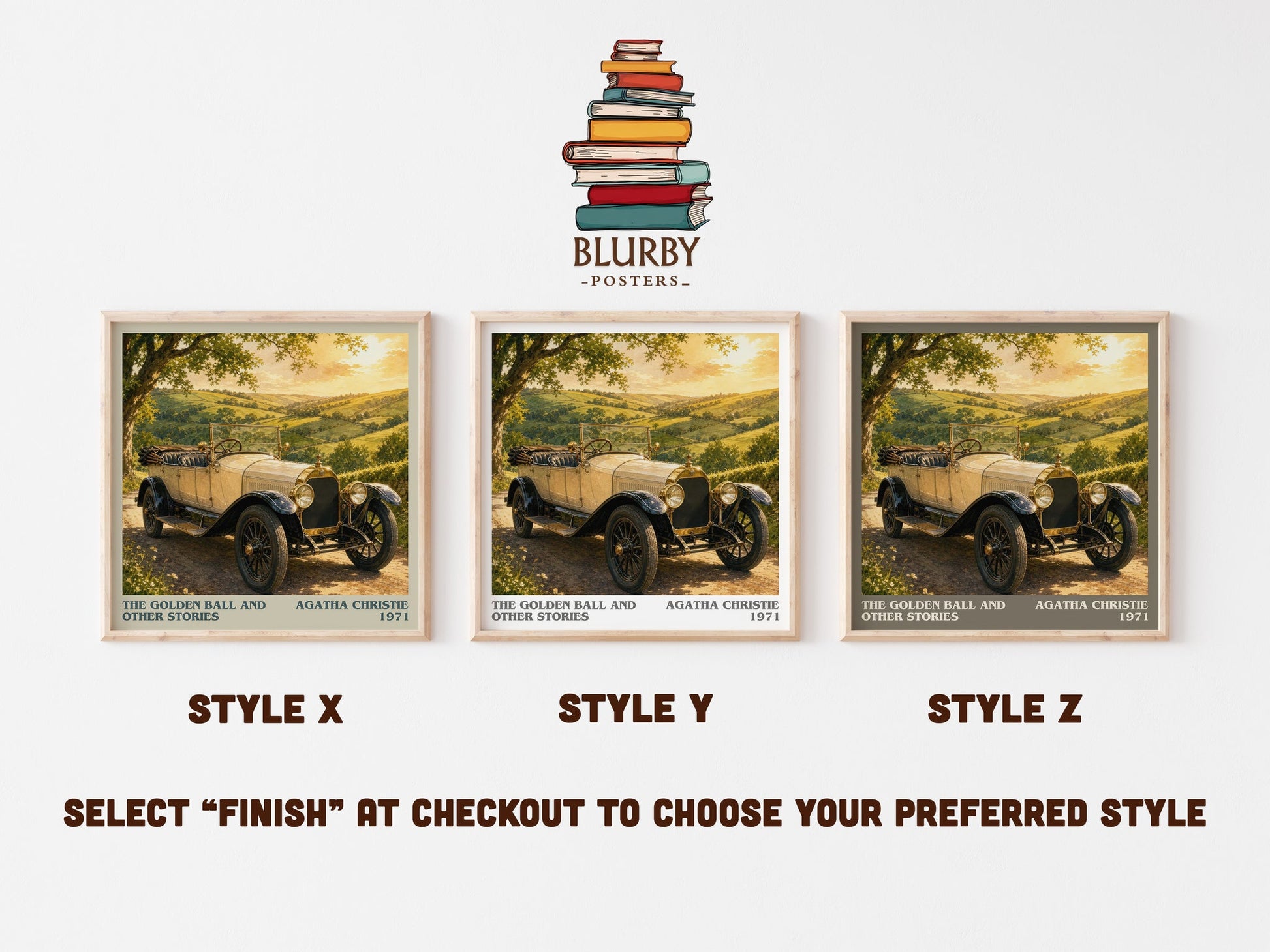 The Golden Ball And Other Stories literary print in frame leaning in hallway – mystery wall art