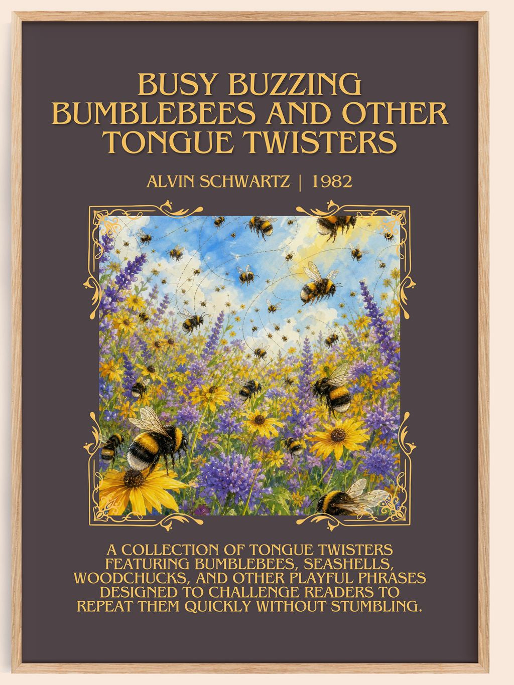 Busy Buzzing Bumblebees And Other Tongue Twisters Minimalist Book – book poster