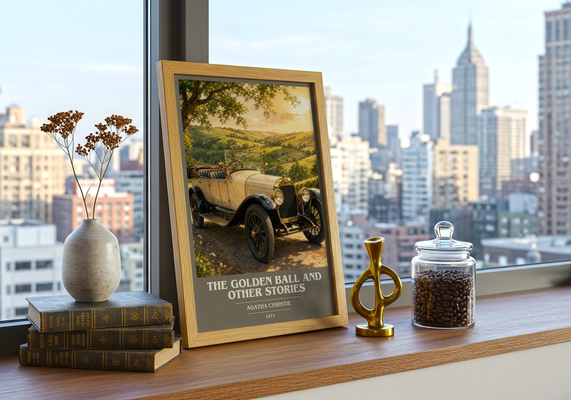 The Golden Ball And Other Stories book cover print framed by window – literary home decor