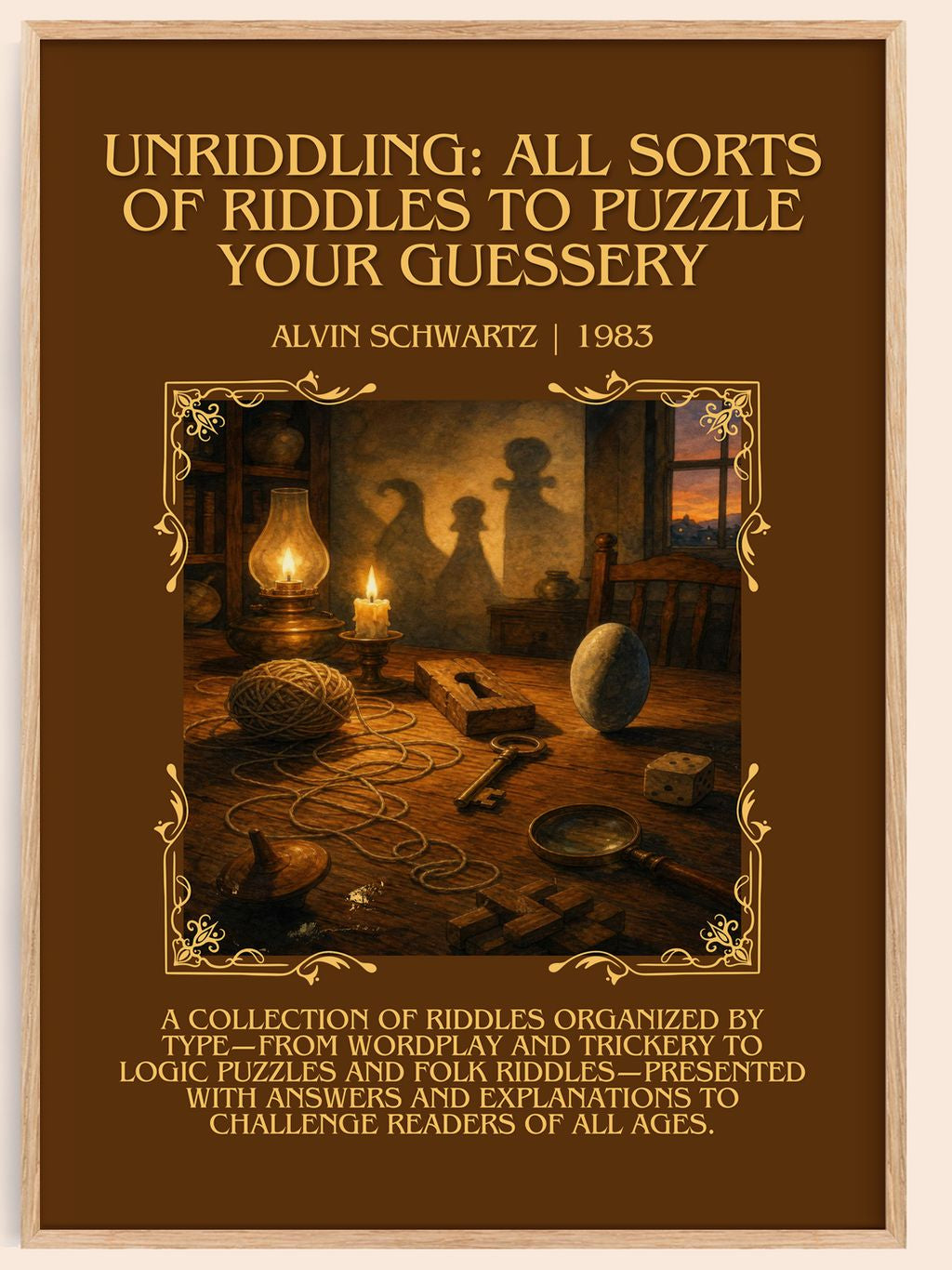 Unriddling: All Sorts Of Riddles To Puzzle Your Guessery Minimalist – book poster