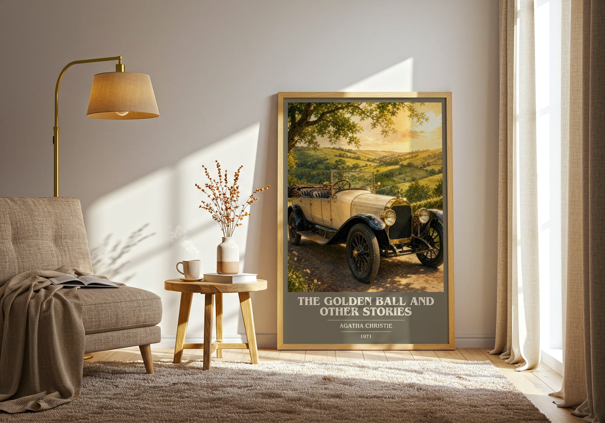 The Golden Ball And Other Stories book cover print on bookshelf – Agatha Christie fan gift