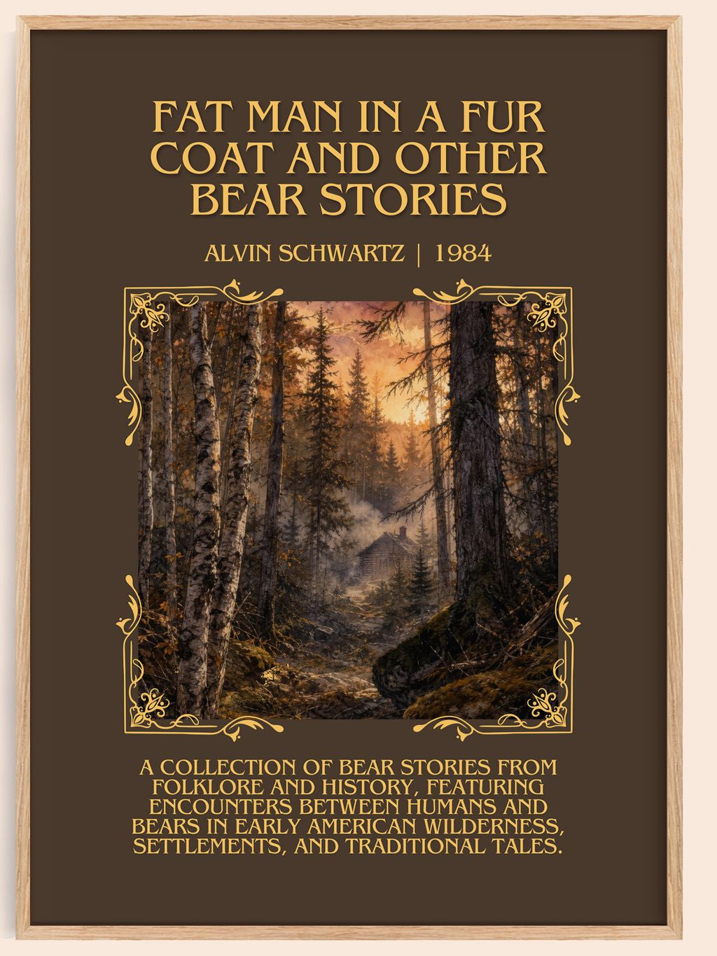 Fat Man In A Fur Coat And Other Bear Stories Minimalist Book Poster – – book poster