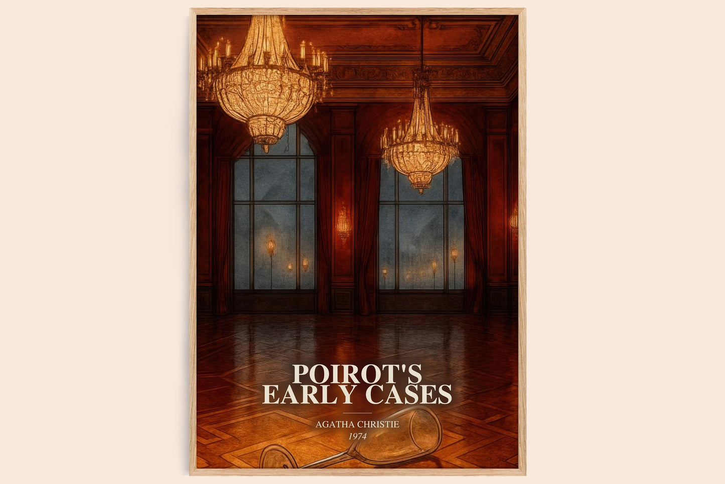 Poirot'S Early Cases watercolour book poster by Agatha Christie – framed literary art print