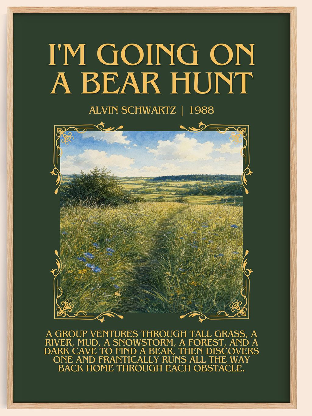 I'M Going On A Bear Hunt Minimalist Book Poster by Alvin Schwartz – book poster