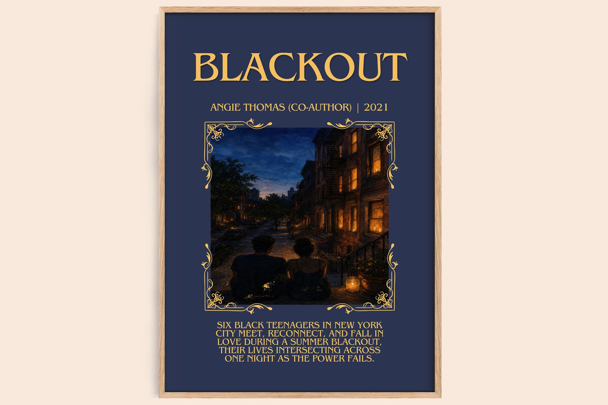 Blackout Minimalist Book Poster by Angie Thomas (Co-Author)