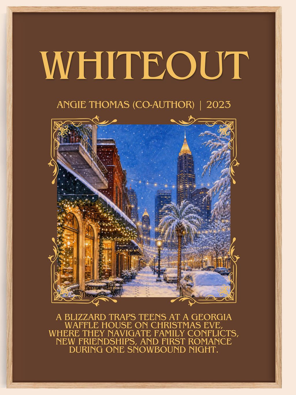 Whiteout Minimalist Book Poster by Angie Thomas (Co-Author) – book poster