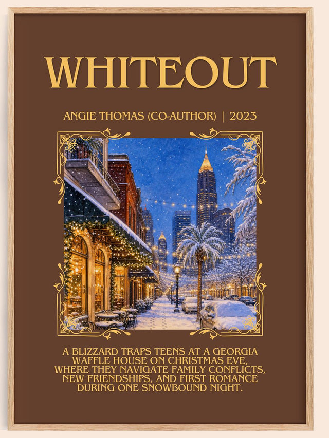 Whiteout Minimalist Book Poster by Angie Thomas (Co-Author)
