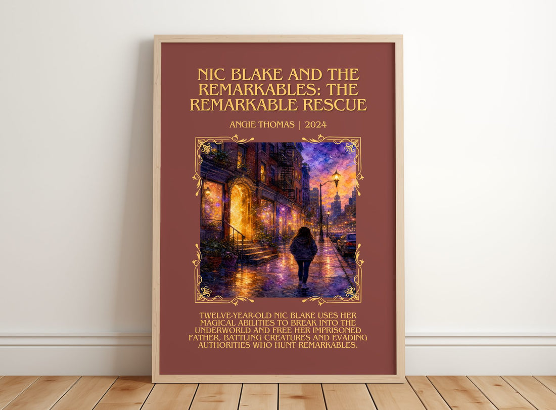 Nic Blake And The Remarkables: The Remarkable Rescue Minimalist Book – framed print leaning on a wooden floor
