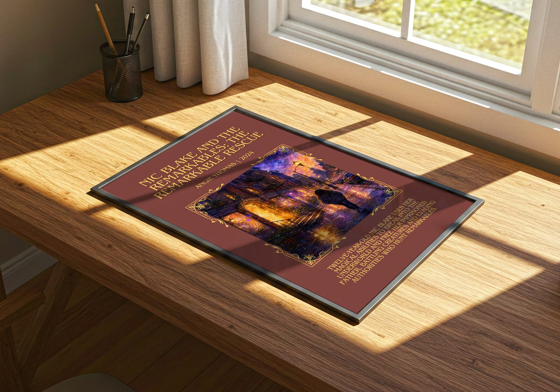 Nic Blake And The Remarkables: The Remarkable Rescue Minimalist Book – print on a sunlit desk