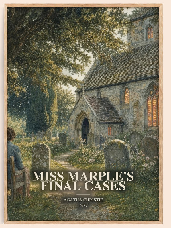 Miss Marple'S Final Cases watercolour book poster by Agatha Christie – framed literary art print