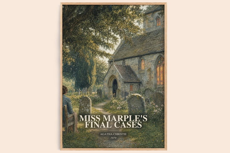 Miss Marple'S Final Cases watercolour book poster by Agatha Christie – framed literary art print