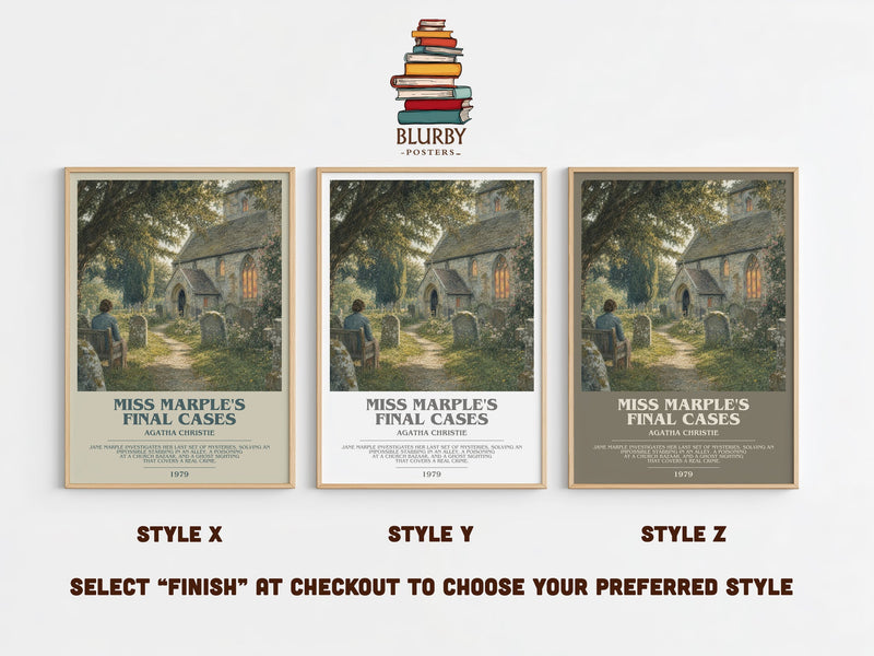 Miss Marple'S Final Cases bookish print in frame leaning in hallway – mystery wall art