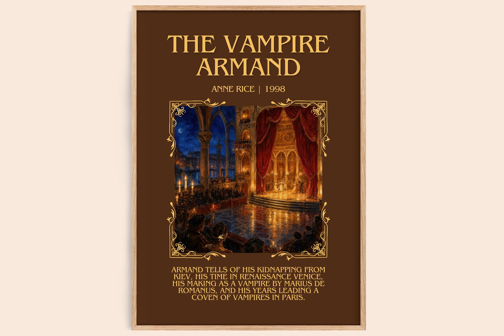 The Vampire Armand Minimalist Book Poster by Anne Rice