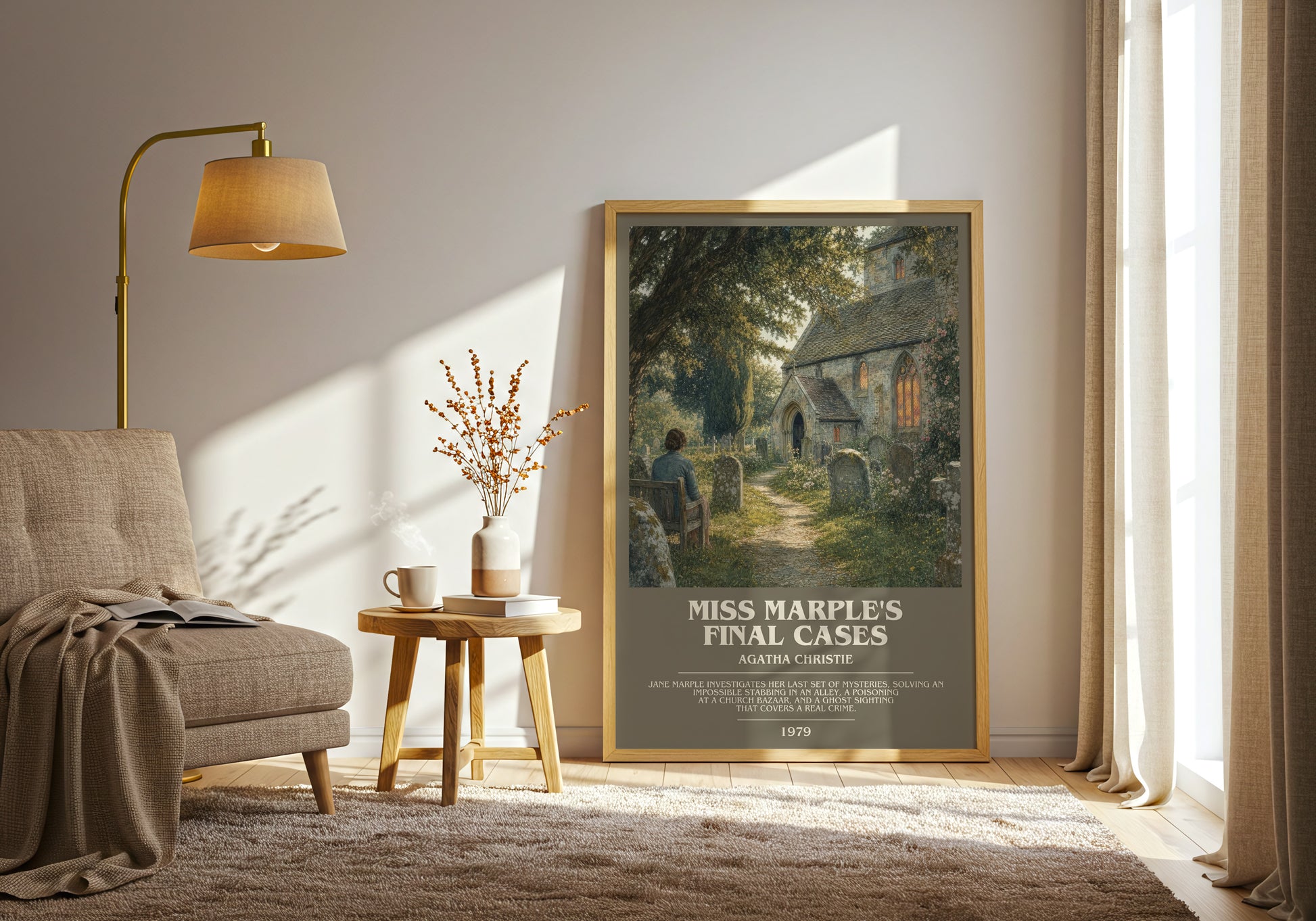 Miss Marple'S Final Cases bookish print on bookshelf – Agatha Christie fan gift