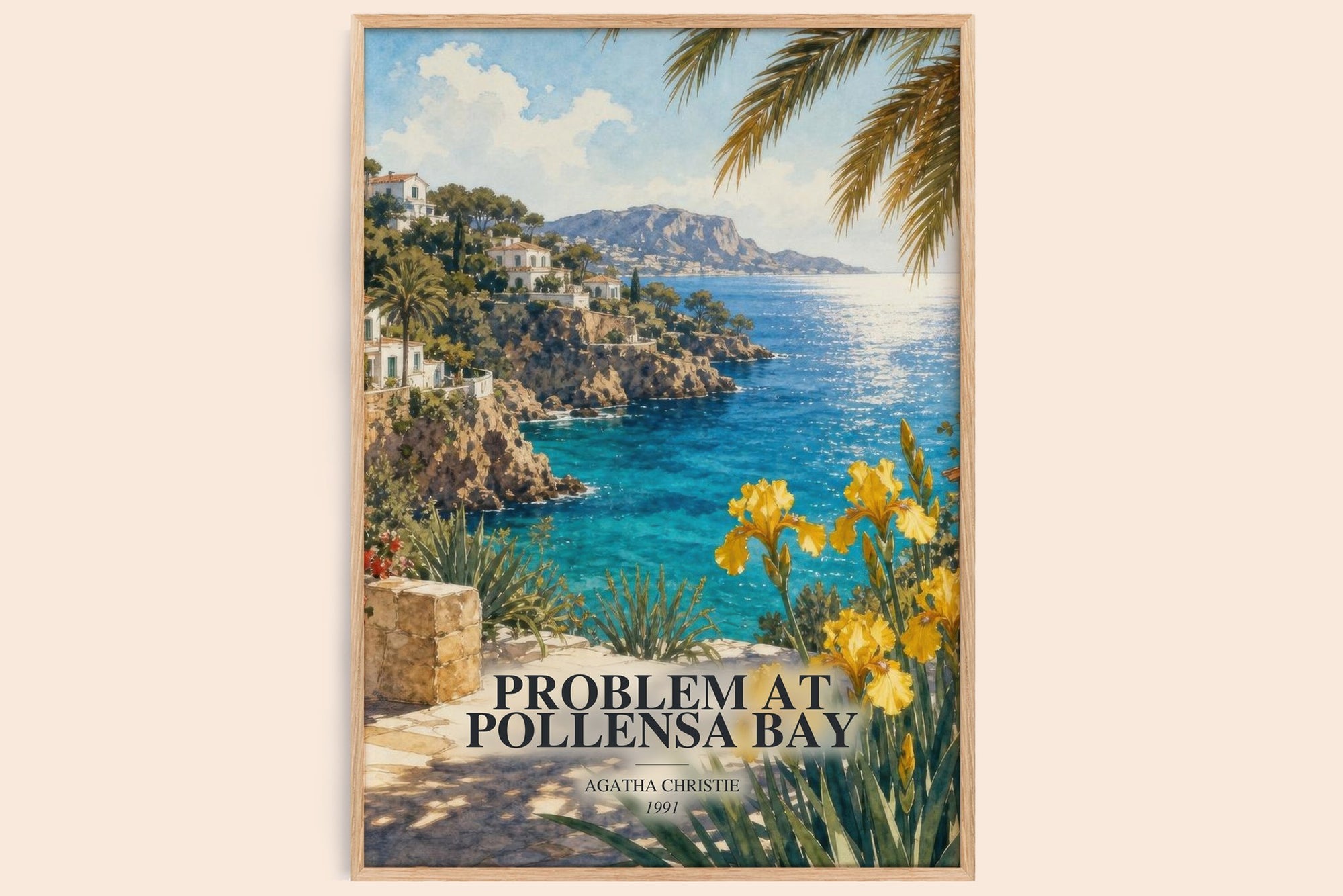 Problem At Pollensa Bay bookish book poster by Agatha Christie – framed literary art print