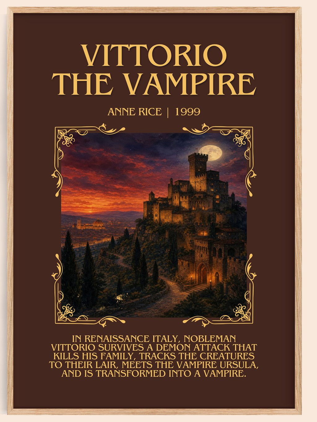 Vittorio The Vampire Minimalist Book Poster by Anne Rice – book poster