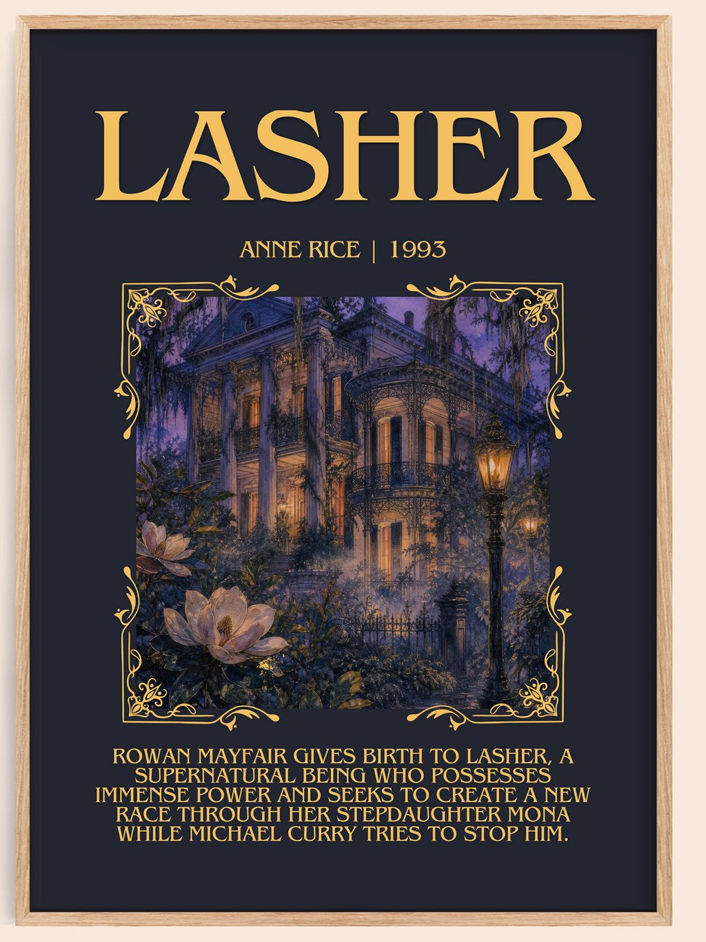 Lasher Minimalist Book Poster by Anne Rice – book poster