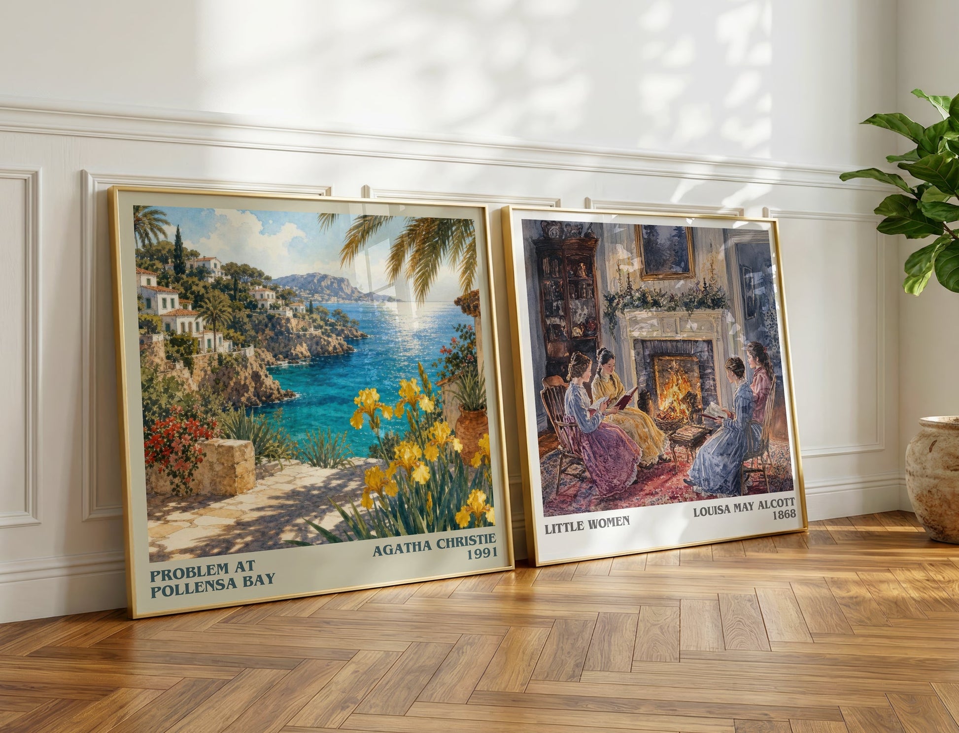 Problem At Pollensa Bay literary print on bookshelf – Agatha Christie fan gift