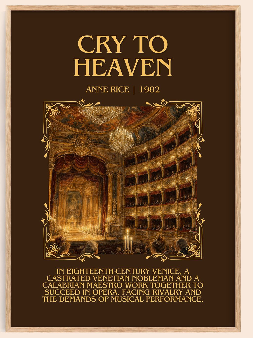 Cry To Heaven Minimalist Book Poster by Anne Rice – book poster