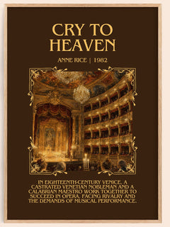 Cry To Heaven Minimalist Book Poster by Anne Rice – book poster