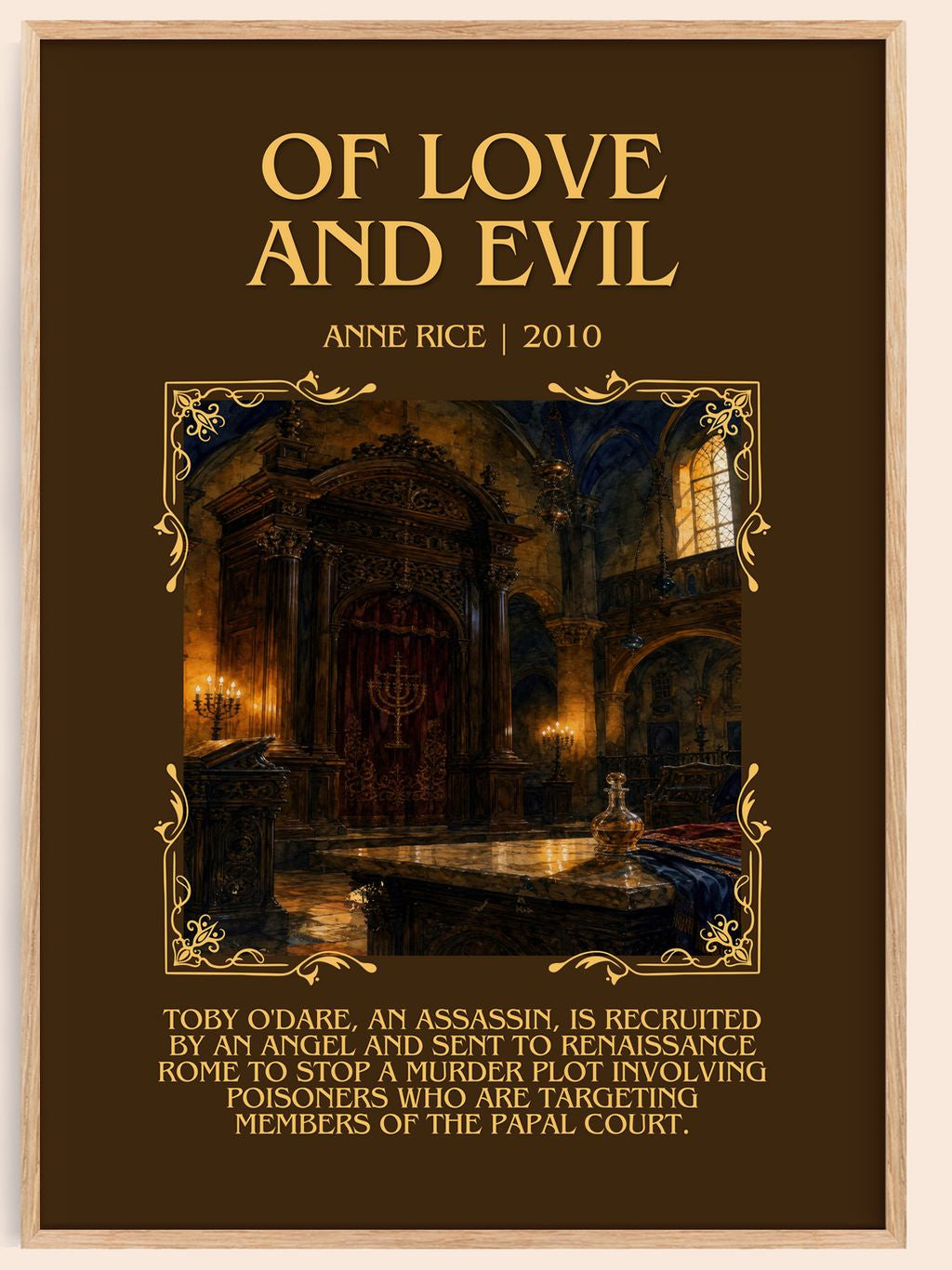 Of Love And Evil Minimalist Book Poster by Anne Rice – book poster
