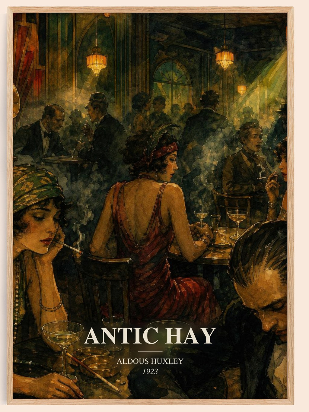 Antic Hay watercolour book poster by Aldous Huxley – framed literary art print
