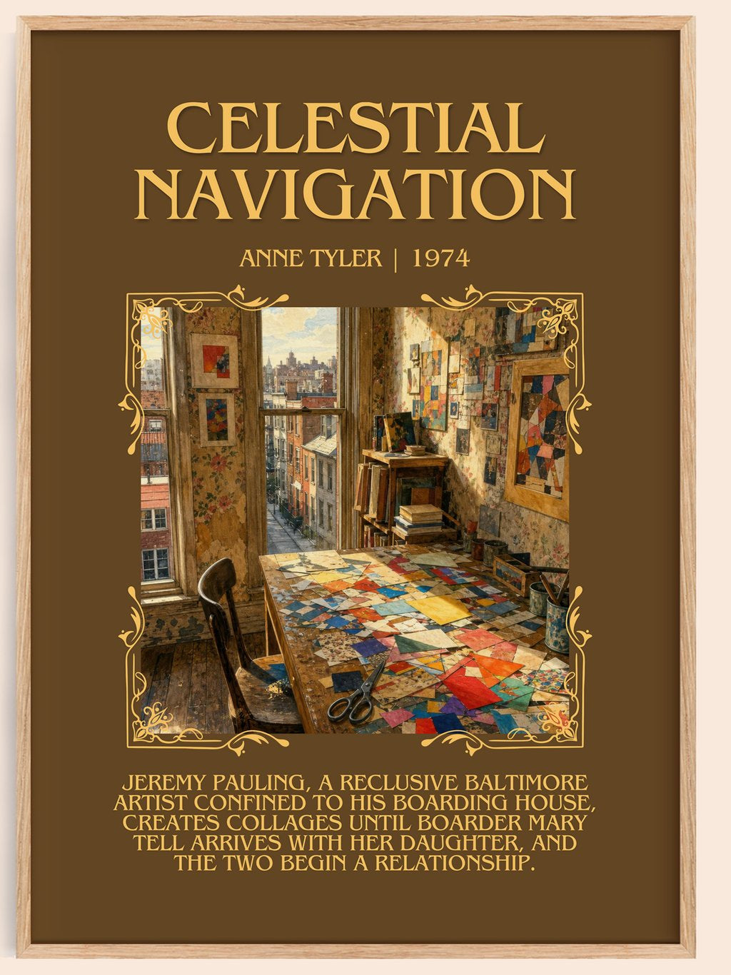 Celestial Navigation Minimalist Book Poster by Anne Tyler – book poster