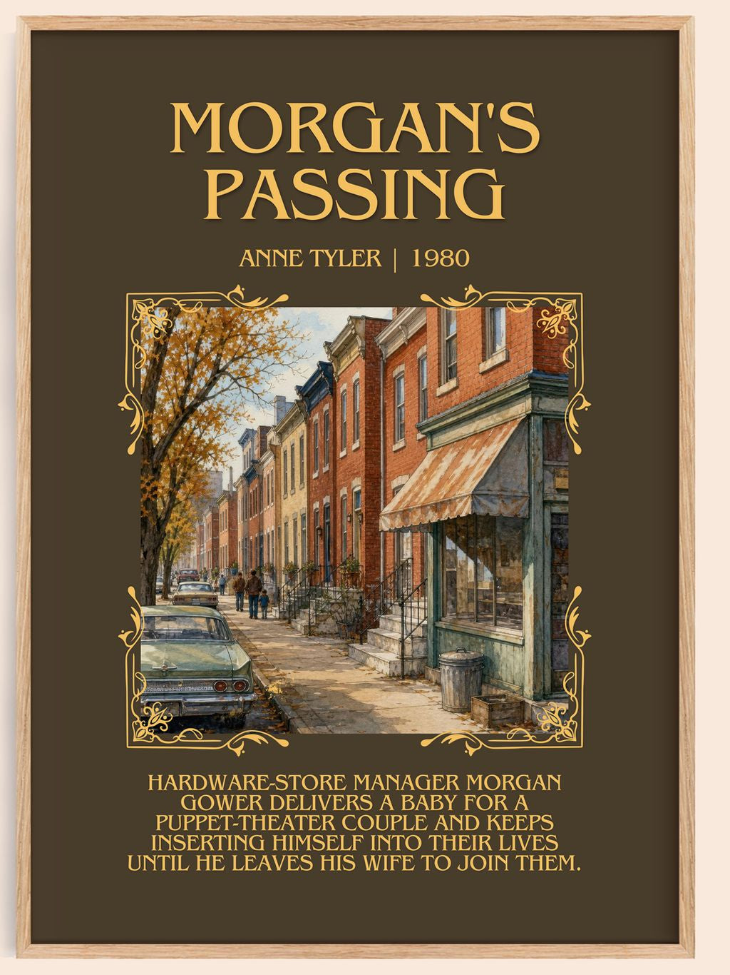 Morgan'S Passing Minimalist Book Poster by Anne Tyler – book poster