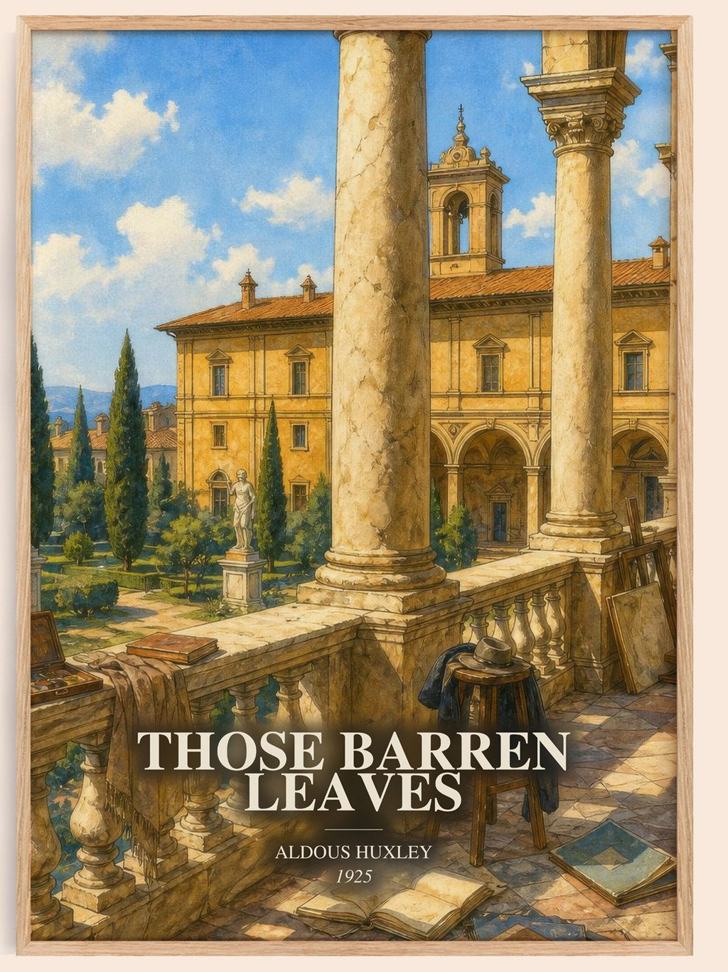 Those Barren Leaves watercolour book poster by Aldous Huxley – framed literary art print