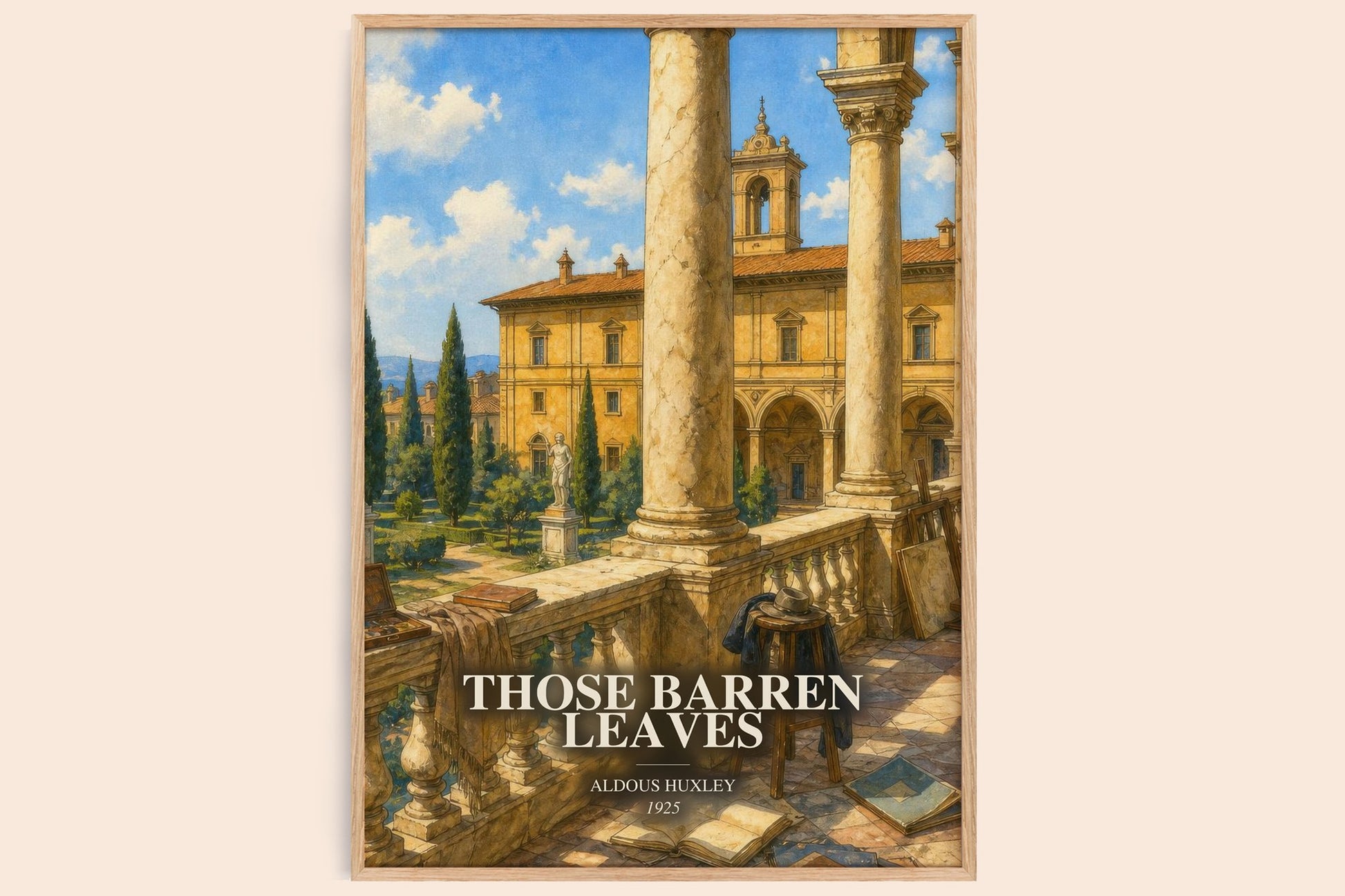 Those Barren Leaves watercolour book poster by Aldous Huxley – framed literary art print