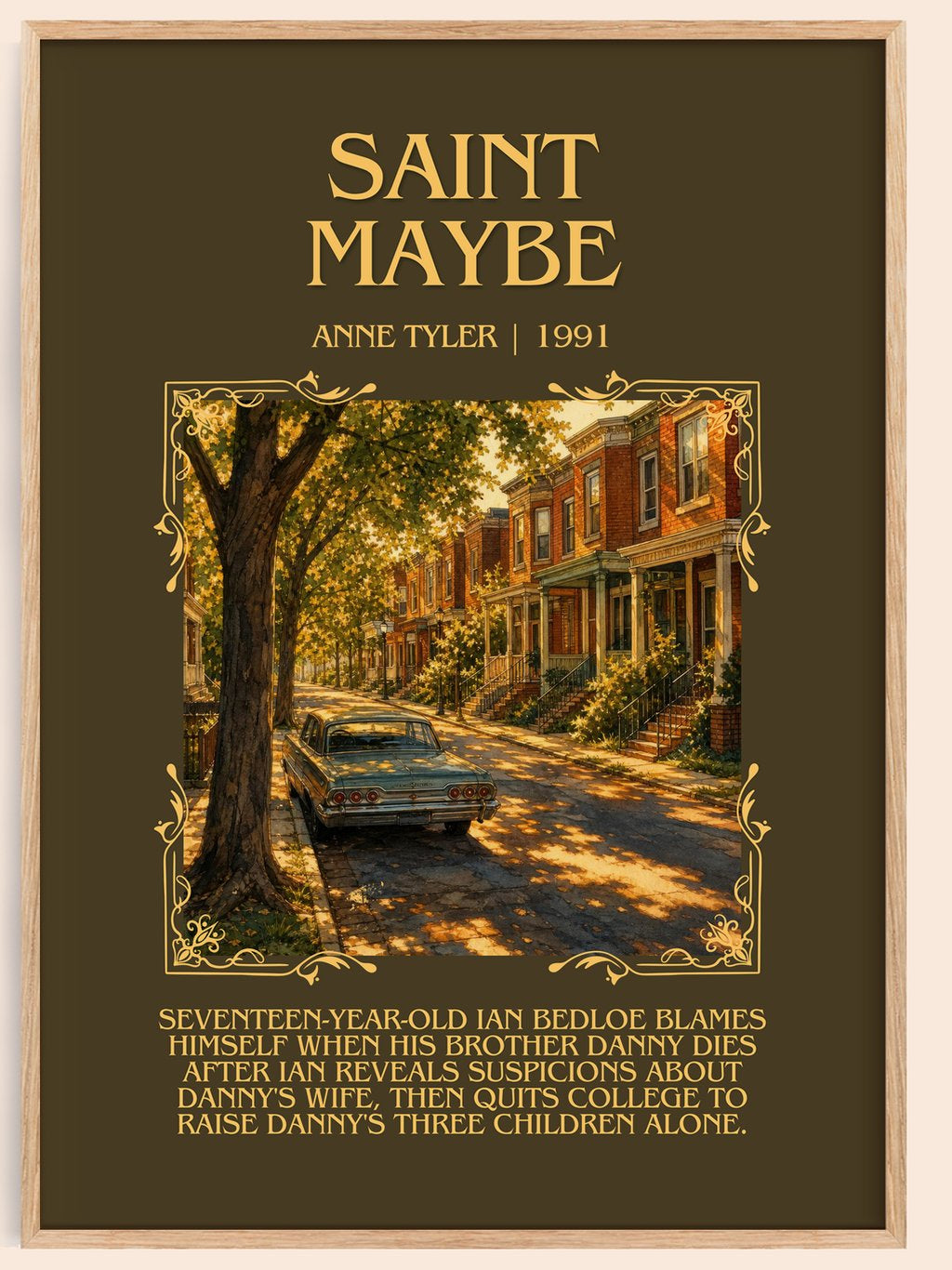 Saint Maybe Minimalist Book Poster by Anne Tyler – book poster