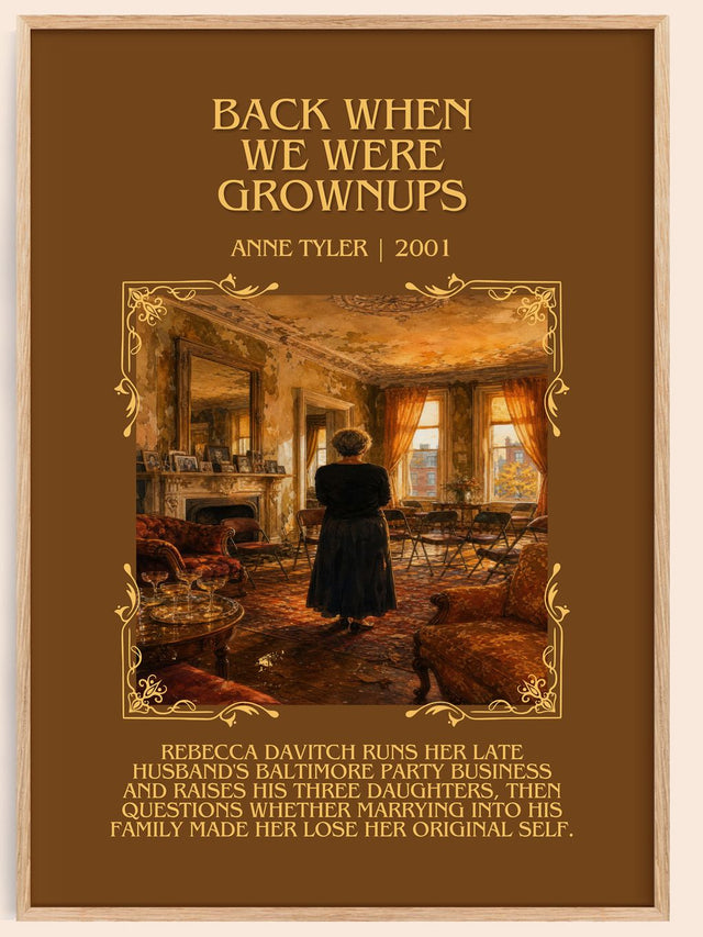 Back When We Were Grownups Minimalist Book Poster by Anne Tyler
