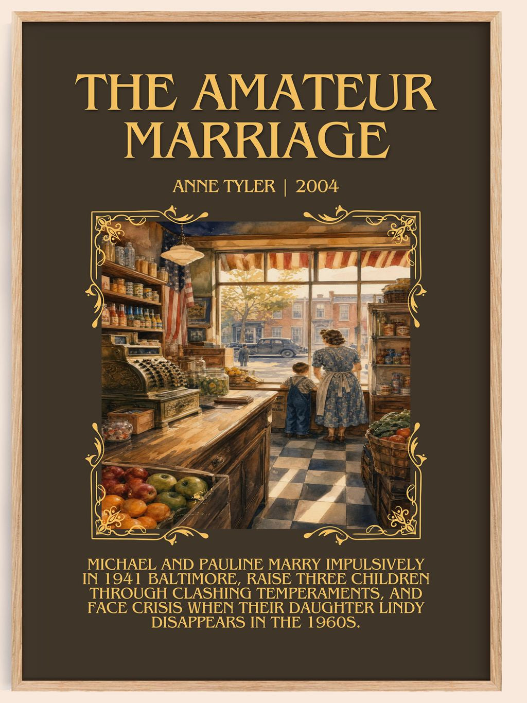 The Amateur Marriage Minimalist Book Poster by Anne Tyler – book poster