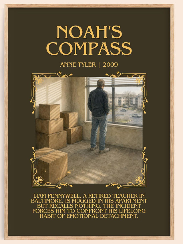 Noah'S Compass Minimalist Book Poster by Anne Tyler