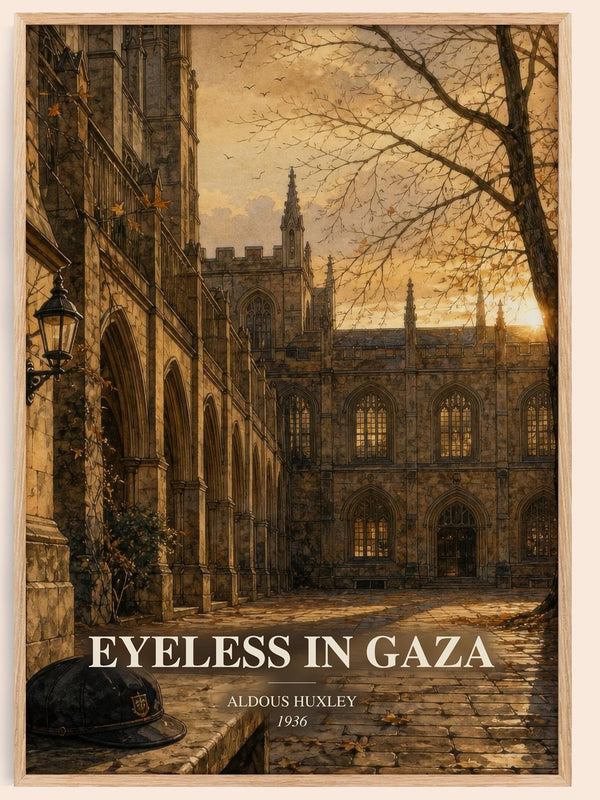 Eyeless In Gaza watercolour book poster by Aldous Huxley – framed literary art print