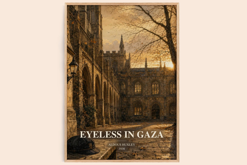 Eyeless In Gaza watercolour book poster by Aldous Huxley – framed literary art print