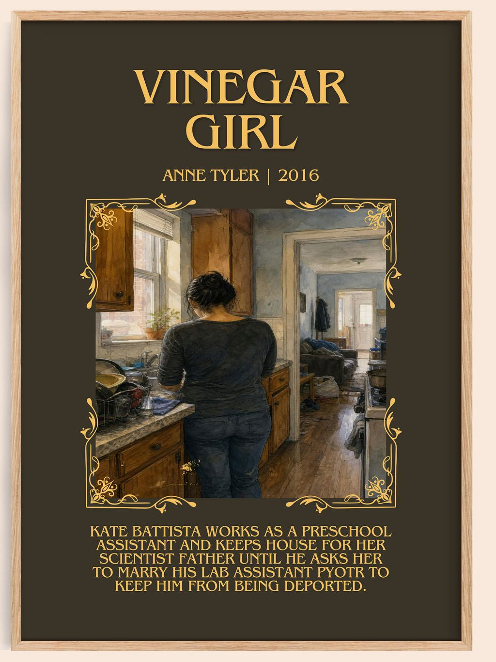 Vinegar Girl Minimalist Book Poster by Anne Tyler – book poster