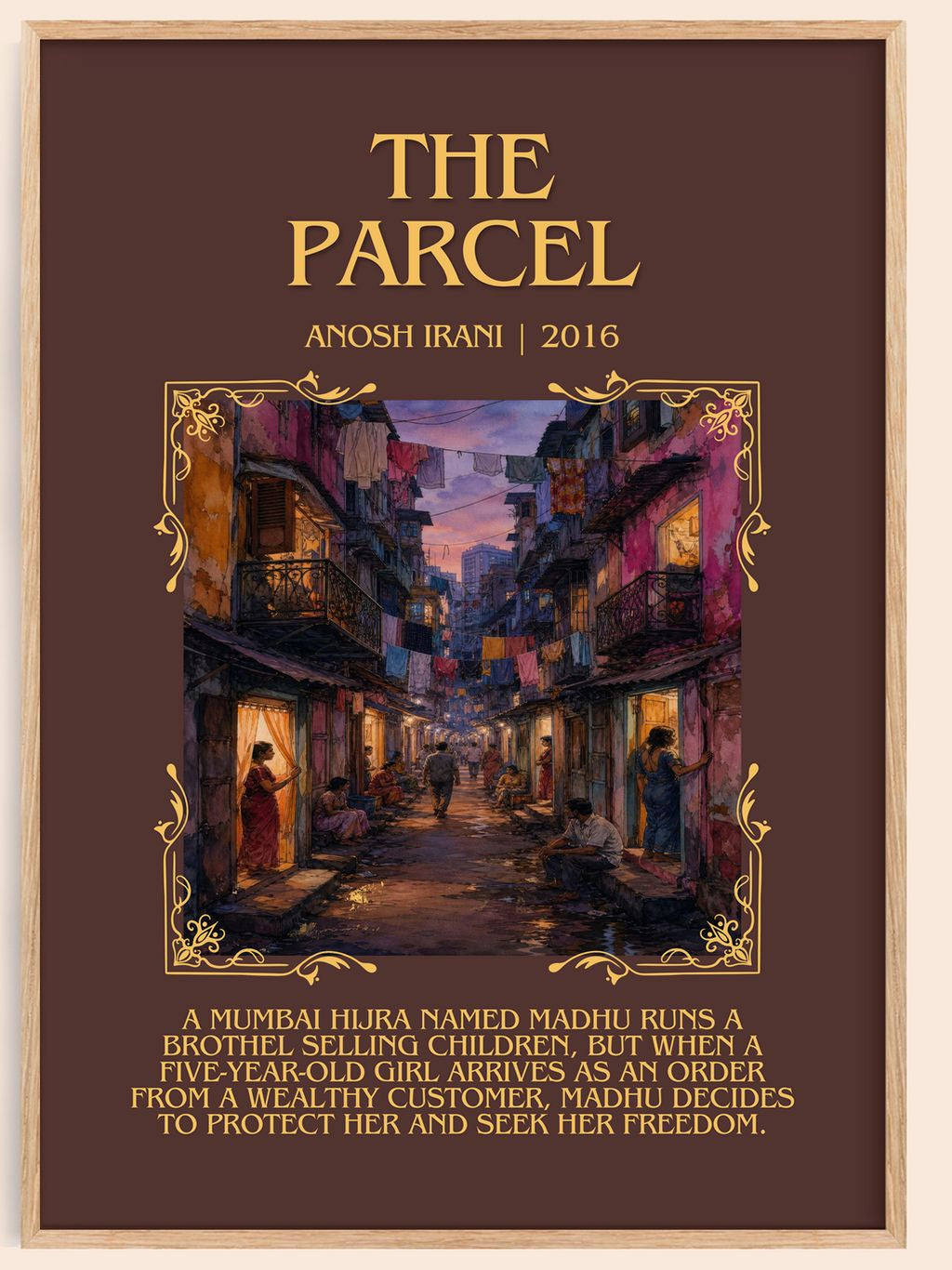 The Parcel Minimalist Book Poster by Anosh Irani – book poster