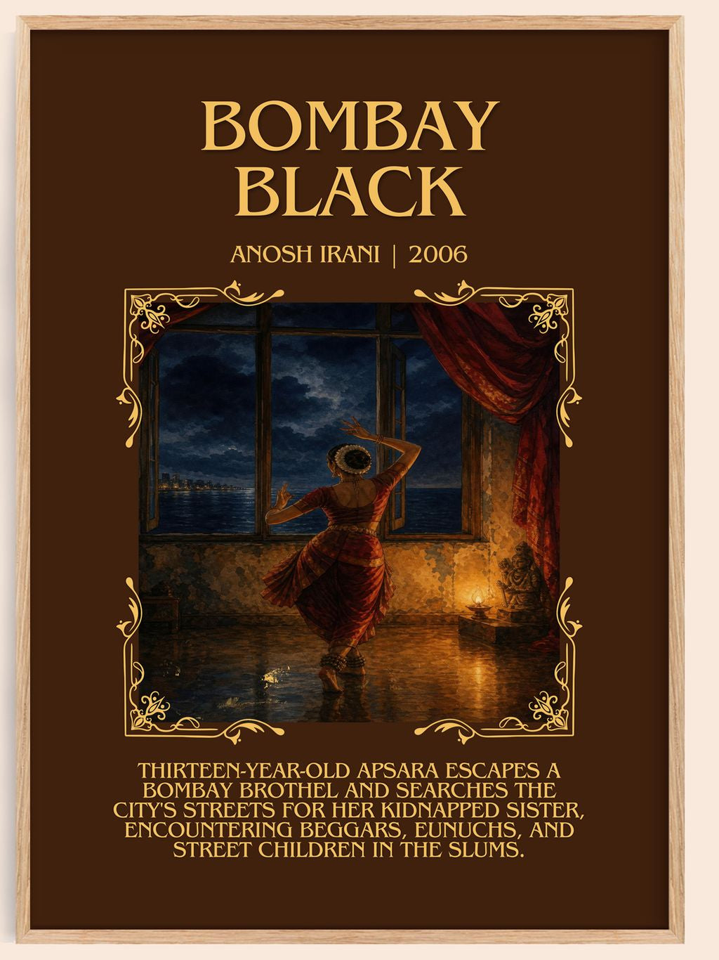 Bombay Black Minimalist Book Poster by Anosh Irani – book poster